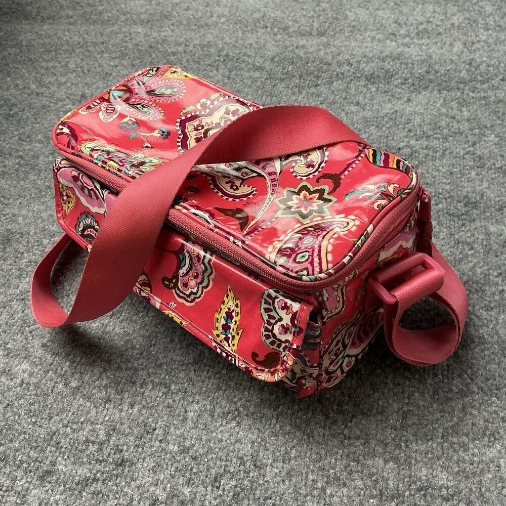 Vera Bradley Call Me Coral Insulated Crossbody Lunch Tote Bag Pink Paisley